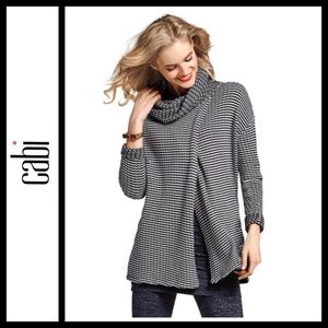 CAbi Fergie Split Knit Turtleneck Tunic Sweater